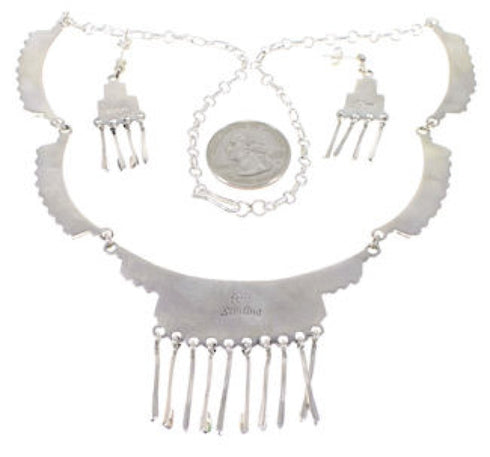 Multicolor Sterling Silver Jewelry Link Necklace Set PX34246