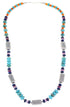 American Indian Sterling Silver Multicolor Bead Necklace PX34277