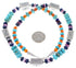 American Indian Sterling Silver Multicolor Bead Necklace PX34277