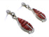 Southwestern Silver Red Oyster Shell Tear Drop Earrings TX43358