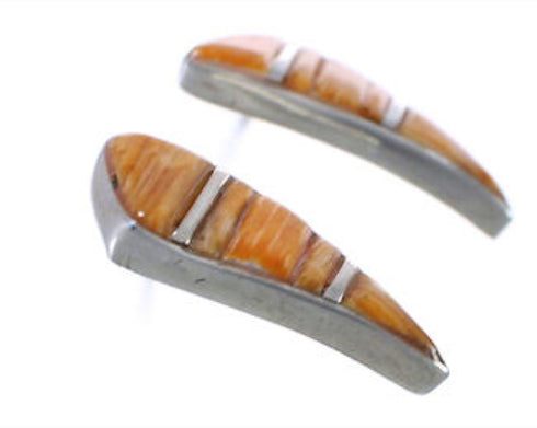 Oyster Shell Inlay Authentic Sterling Silver Post Earrings TX43377