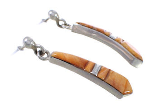 Oyster Shell Silver Southwest Post Dangle Earrings TX43524