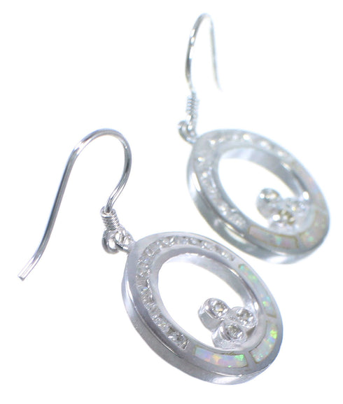 Opal Inlay Cubic Zirconia Southwest Earrings EX42571