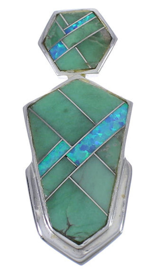 Genuine Sterling Silver Opal Varasite Slide Pendant WX43065