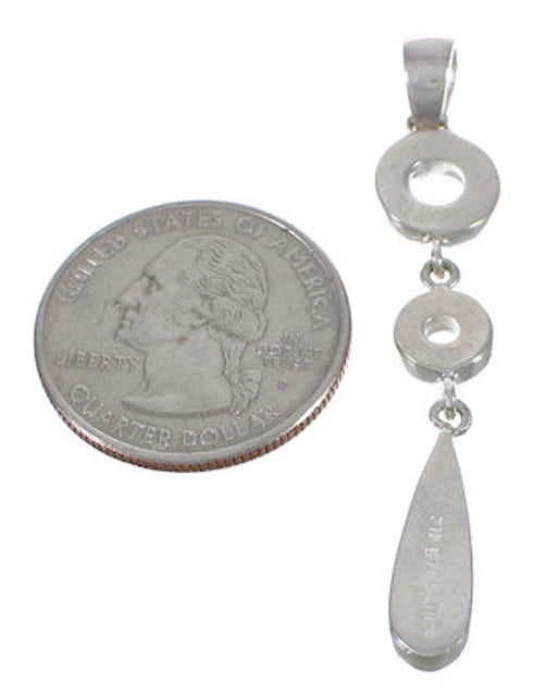 Multicolor Inlay Sterling Silver Slide Pendant WX43118