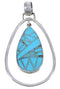 Authentic Sterling Silver Turquoise Inlay Pendant WX43231