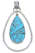 Authentic Sterling Silver Turquoise Inlay Pendant WX43231