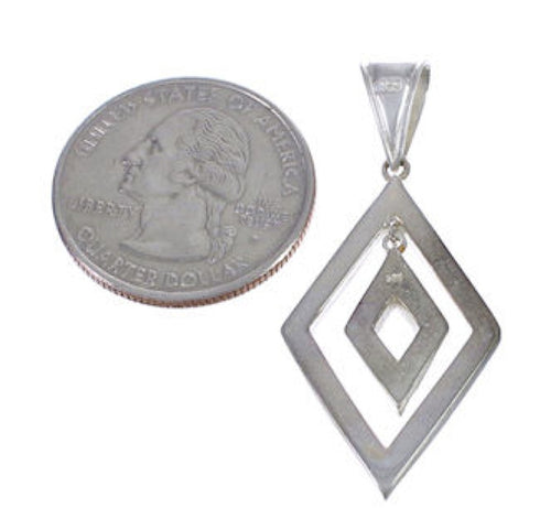 Authentic Sterling Silver Jet And Opal Southwestern Pendant WX43274
