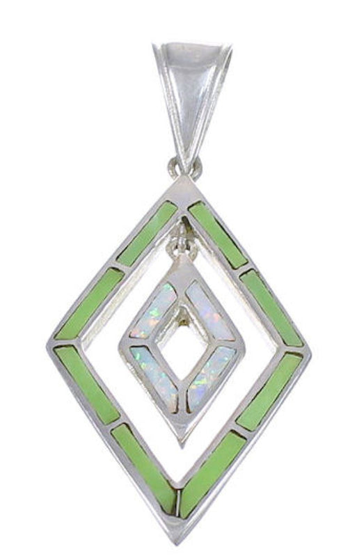 Authentic Sterling Silver Jade And Opal Pendant WX43283