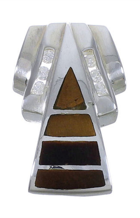 Tiger Eye And Cubic Zirconia Pendant EX42732