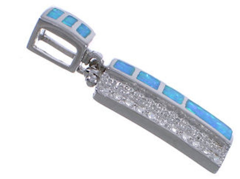 Southwest Blue Opal Cubic Zirconia Pendant EX42739