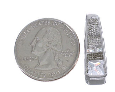 Fire Opal Inlay And Cubic Zirconia Pendant EX42755