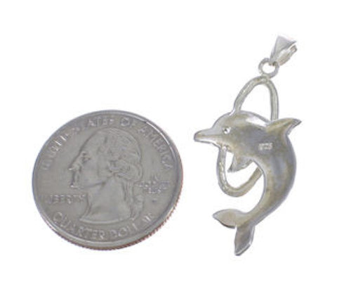 Southwest Jet And Silver Dolphin Pendant EX42759
