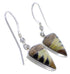 Sterling Silver Multicolor Inlay Hook Dangle Earrings FX32812
