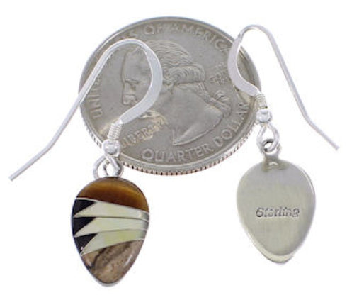 Silver Southwest Jewelry Multicolor Inlay Earrings FX32832