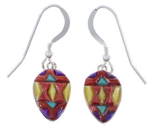 Sterling Silver Jewelry Multicolor Hook Dangle Earrings FX32826