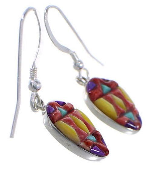 Sterling Silver Jewelry Multicolor Hook Dangle Earrings FX32826