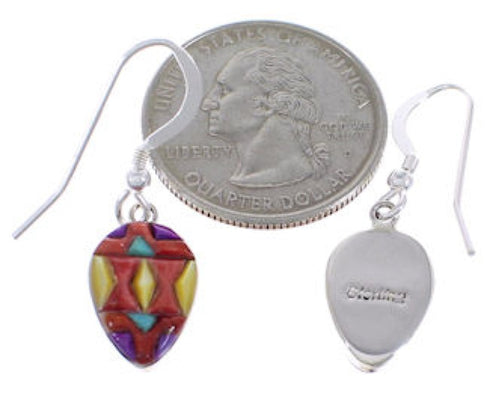 Sterling Silver Jewelry Multicolor Hook Dangle Earrings FX32826