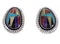 Multicolor Inlay Silver Southwest Post Earrings FX32852