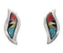 Multicolor Inlay Jewelry Silver Post Earrings FX32937