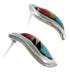 Multicolor Inlay Jewelry Silver Post Earrings FX32937