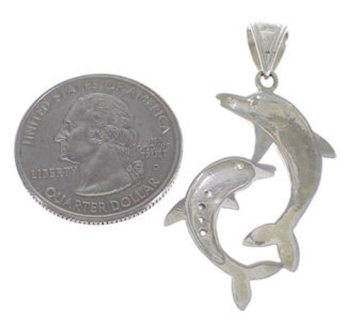 Tiger Eye Dolphin Genuine Sterling Silver Pendant PX43317