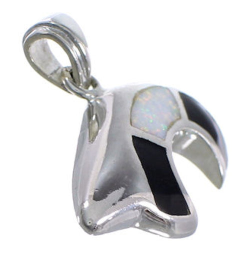 Southwest Jewelry Jet Opal Bear Pendant PX43320