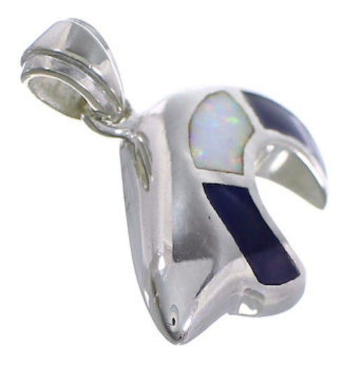 Southwestern Lapis Opal Inlay Bear Pendant PX43326