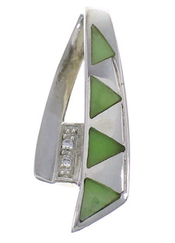 Southwest Jewelry Jade Silver Pendant PX43380