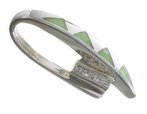 Southwest Jewelry Jade Silver Pendant PX43380