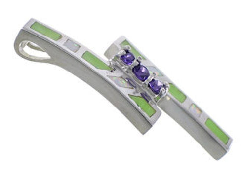 Southwest Sterling Silver Jewelry Multicolor Pendant PX43403