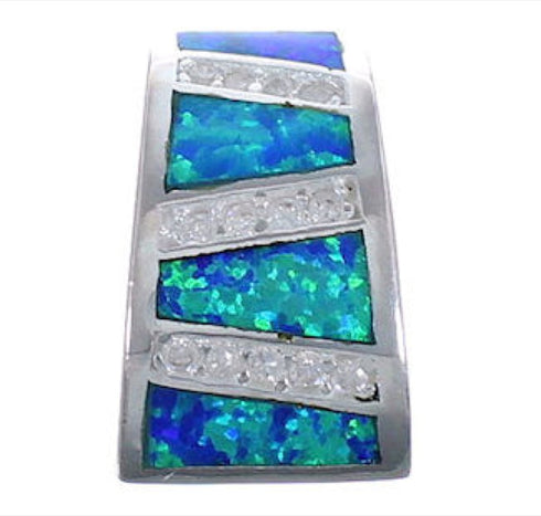 Blue Opal Cubic Zirconia Slide Pendant PX43424