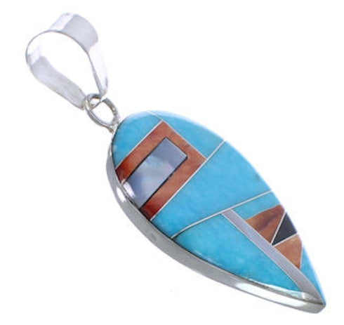 Southwest Multicolor Genuine Sterling Silver Pendant PX29222