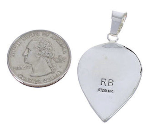 Multicolor Inlay Southwest Silver Slide Pendant PX29512