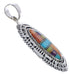 Multicolor Inlay Genuine Sterling Silver Jewelry Slide Pendant PX29234