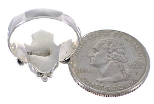 Genuine Sterling Silver And Turquoise Ring Size 8 EX51405