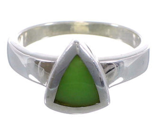 Jade Southwest Sterling Silver Ring Size 7-3/4 EX51427