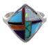 Multicolor Southwestern Silver Ring Size 5-3/4 EX51445