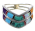 Sterling Silver Multicolor Inlay Ring Size 8-3/4 EX51458