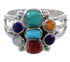 Multicolor Inlay And Sterling Silver Ring Size 6-3/4 EX51462
