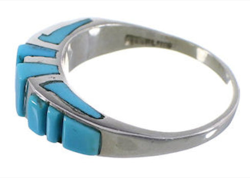 Turquoise And Genuine Sterling Silver Ring Size 8-3/4 EX51481