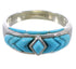 Sterling Silver Turquoise Inlay Ring Size 5-3/4 EX51484