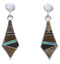 Multicolor Sterling Silver Post Dangle Earrings TX42875