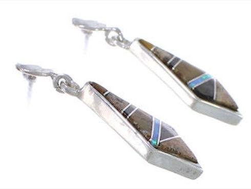 Multicolor Sterling Silver Post Dangle Earrings TX42875