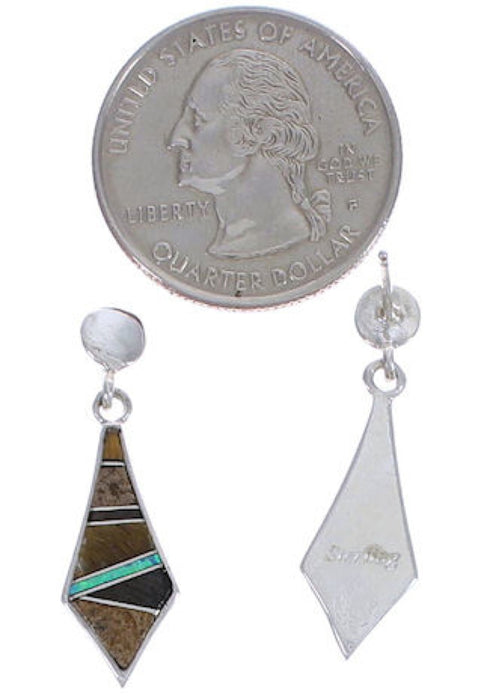 Multicolor Sterling Silver Post Dangle Earrings TX42875