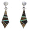 Sterling Silver Multicolor Post Dangle Earrings TX42878