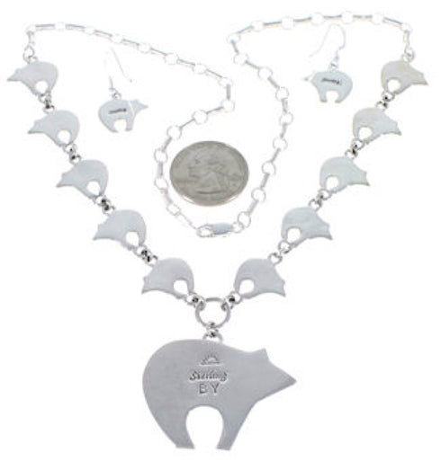 Multicolor Bear Native American Mesa Design Link Necklace Set PX36748