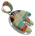 Turquoise And Multicolor Silver Bear Whiterock Sunset Pendant AS33310