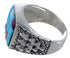 Southwestern Sterling Silver Multicolor Inlay Ring Size 9-1/4 AX37317