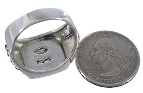 Sterling Silver Turquoise And Multicolor Ring Size 11-3/4 AX37321